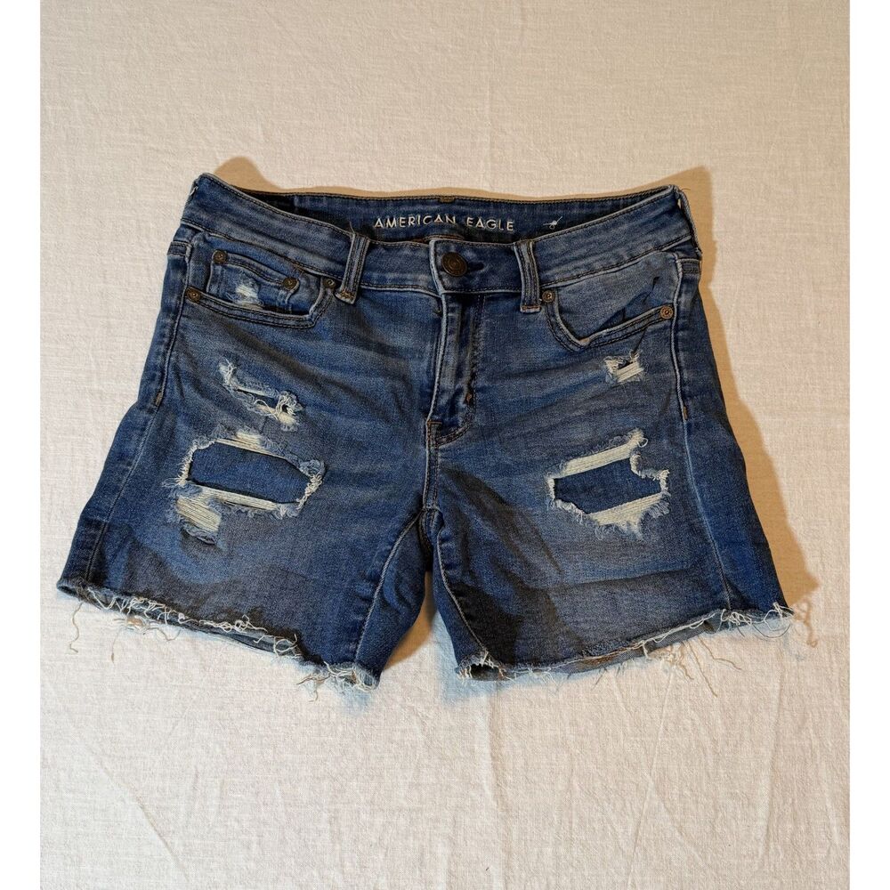 American Eagle Next Level Stretched Cut Off Jean Shorts sz 4